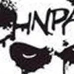A graphic design featuring a devilish face and the text "Achnpass Going". The colors are black and white, which conveys a powerful impression.