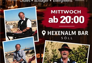 Ein Musiker spielt Saxophon in einem gemütlichen Ambiente. Die Veranstaltung steht unter dem Motto "Live Musik".