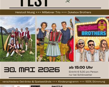 Ein Plakat für das Goinger Koasa Fest mit Informationen über die Veranstaltung. Zu sehen sind Bands und ein Datum für das Fest am 30. Mai 2026.