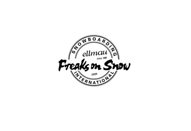A logo of "Freaks on Snow" featuring the inscription "snowboarding". It showcases a combination of stylized text and a traditional design.