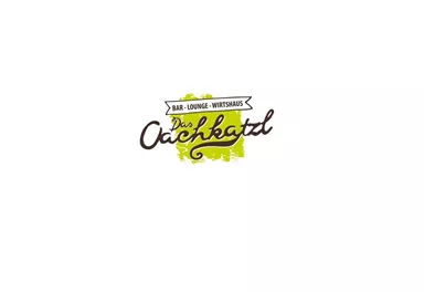 A logo of "Das Oachkatzl," a bar-lounge and tavern. The font is stylish and colorful.