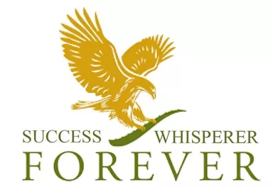 Ein stilisierter Adler in Goldfarbe fliegt über dem Schriftzug „SUCCESS WHISPERER FOREVER“. Das Design vermittelt Erfolg und Stärke.