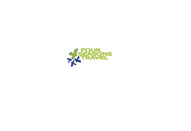 A logo of "Four Seasons Travel" in modern colors. It conveys an inviting atmosphere for travel and adventure.
