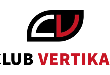 A modern logo featuring the letters "CV" in white and red. Below, the word "VERTIKAL" is written in bold red on a black background.