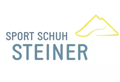 Ein einfaches Logo mit dem Text "Sport Schuh Steiner". Daneben ist eine stilisierte Bergsilhouette zu sehen.