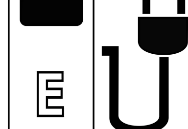 Eine einfache Benzinpumpe mit einem großen "E" darauf. Sie zeigt einen Anschluss für den Kraftstoff.