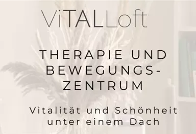Ein modernes Therapie- und Bewegungszentrum mit dem Namen ViTALLoft. Die Atmosphäre strahlt Vitalität und Schönheit aus.