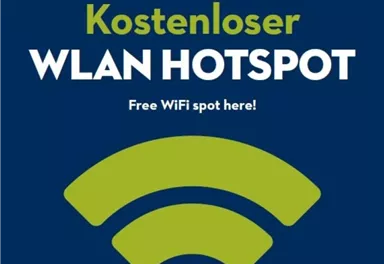 Free Wi-Fi hotspot. Here you can access the internet for free!