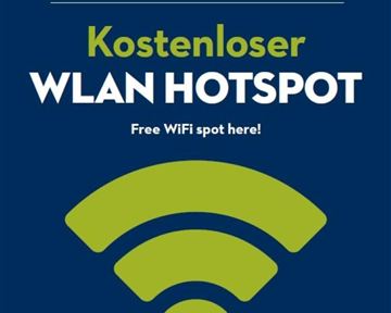 Free Wi-Fi hotspot. Here you can access the internet for free!