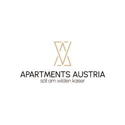 A logo for "Apartments Austria" in Söll am Wilden Kaiser. It features stylized letters in an elegant design.