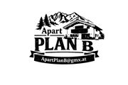 A logo with the name "Apart Plan B". It features a stylized mountain landscape and a building in a rustic font.