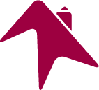 A simple, stylized logo in the shape of a mountain. The color is a vibrant pink.