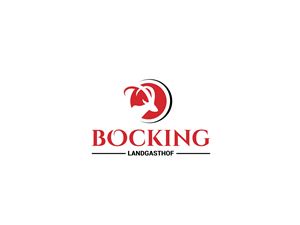 A logo for the country inn Bocking. It features a stylized goat and the lettering in red.