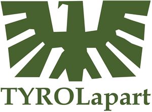 A stylized logo with an eagle in green color. Below it, "TYROLapart" is written in a clear font.