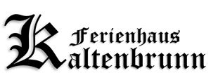 Ein stilvoller Schriftzug für das Ferienhaus Kaltenbrunn. Das Design ist elegant und einladend.