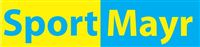 A colorful lettering with the name "Sport Mayr". The colors are yellow and blue.