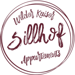 A stylish logo for the "Sillhof" house in the Wilden Kaiser. It represents apartments in a beautiful environment.