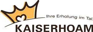 A logo with a golden crown and the inscription "KAISERHOAM". Below it says: "Your relaxation in the valley!"