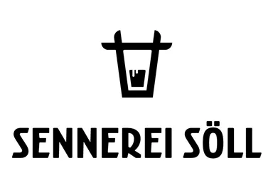 A simple, stylized logo featuring a bucket and the inscription "Sennerei Söll". The design is clear and modern, suitable for a company in the dairy industry.