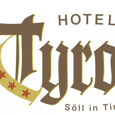 A stylish logo for the Hotel Tyrol in Söll, Tyrol. It features the name "Tyrol" in artistic font with decorative elements.