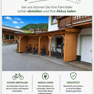 Überdachter Abstellplatz für Fahrräder und E-Bikes