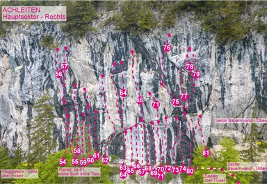 Söll_Topo Klettergarten Achleiten / Hauptsektor - Rechts_Wilder Kaiser