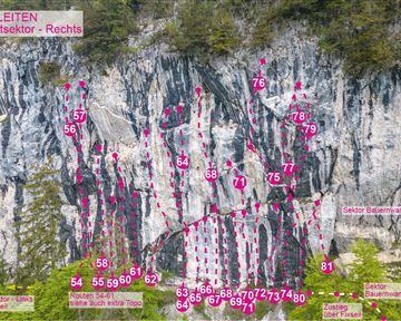 Söll_Topo Klettergarten Achleiten / Hauptsektor - Rechts_Wilder Kaiser