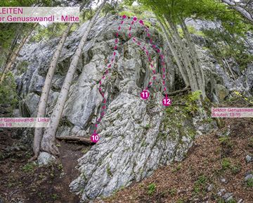 Söll_Topo Klettergarten Achleiten / Sektor Genusswandl - Mitte_Wilder Kaiser